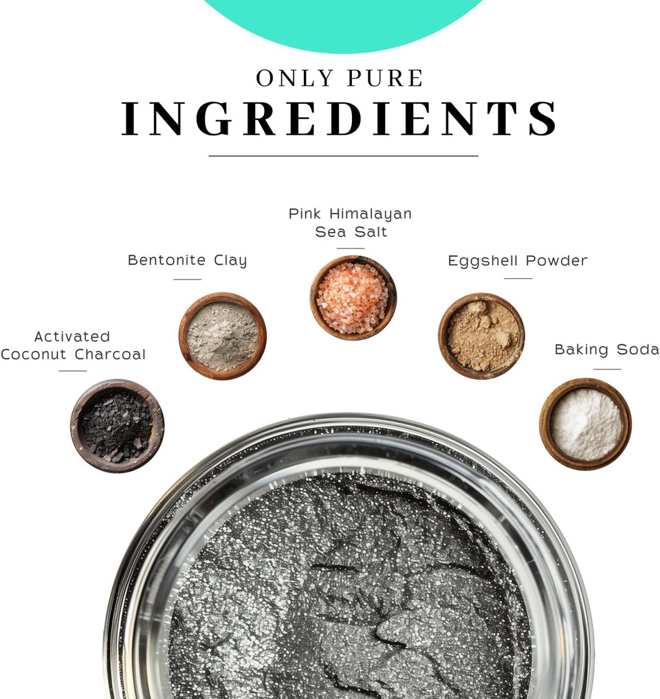 Vanman'S - Oral Mouth Care Kit With Powder Toothpaste (2.5 Ounce) And Two Oral Rinse Mouthwash (8 Ounce) - Aloe, Mint Remineralizing Mouthwash And Tooth Powder With Coconut Charcoal, Egg Shell