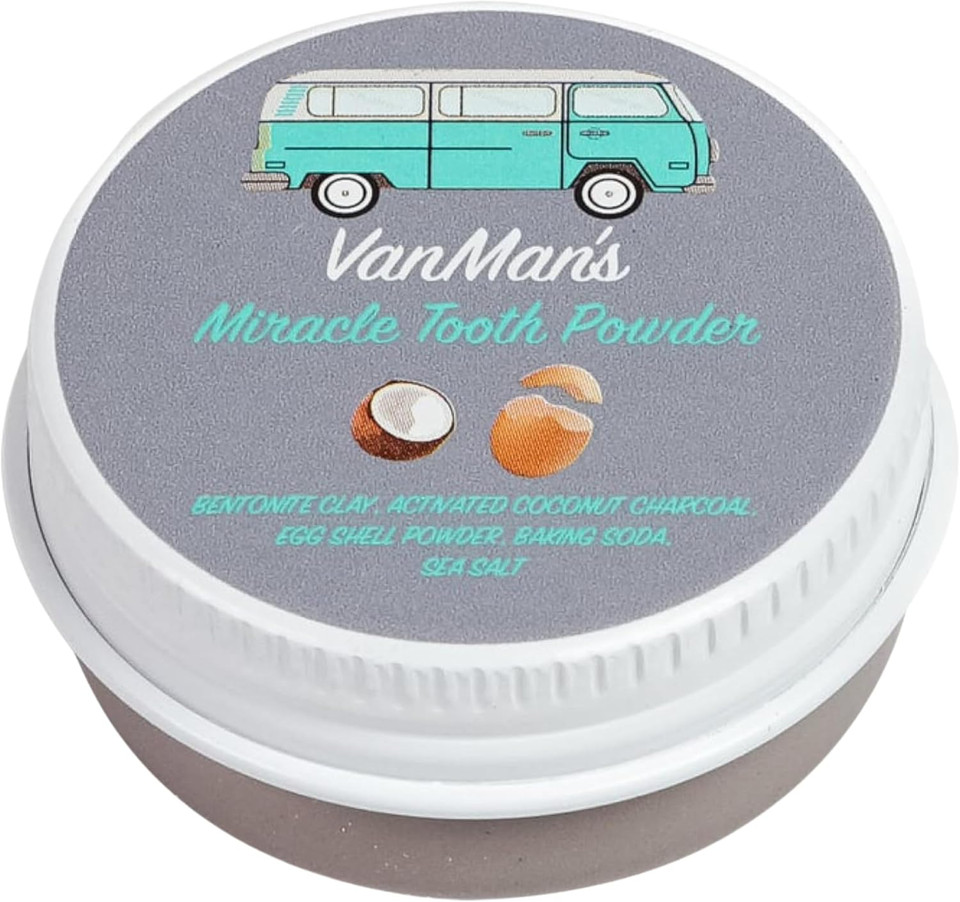 Vanman'S - Tiny Miracle Eggshell Tooth Powder - Fluoride-Free Whitening With Coconut Charcoal & Eggshell Powder - Remineralizing - 0.25 Oz