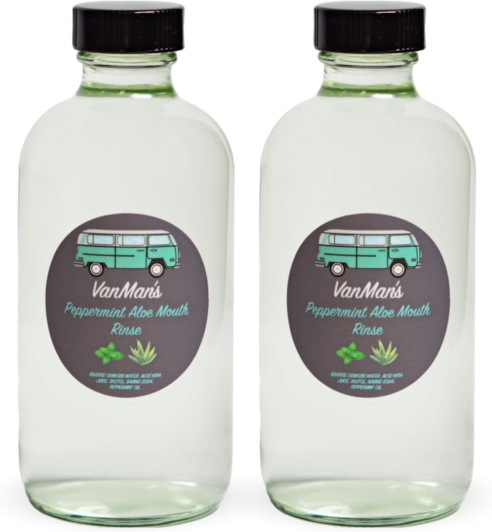 Vanman'S - Vanman'S Peppermint Aloe Mouth Rinse (8 Ounce) - Aloe, Fresh Mint Remineralizing Mouthwash For Gum Health, Bad Breath And Dry Mouth