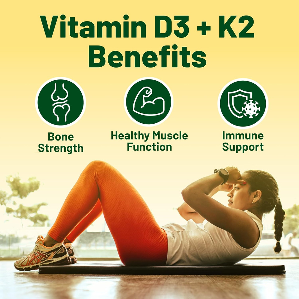 Vegan Vitality Vitamin D3 K2 4000Iu (100Mcg) With Coconut Oil, 100% Plant Based Vegan Vitamin D For Vegan And Vegetarian - 60 Capsules