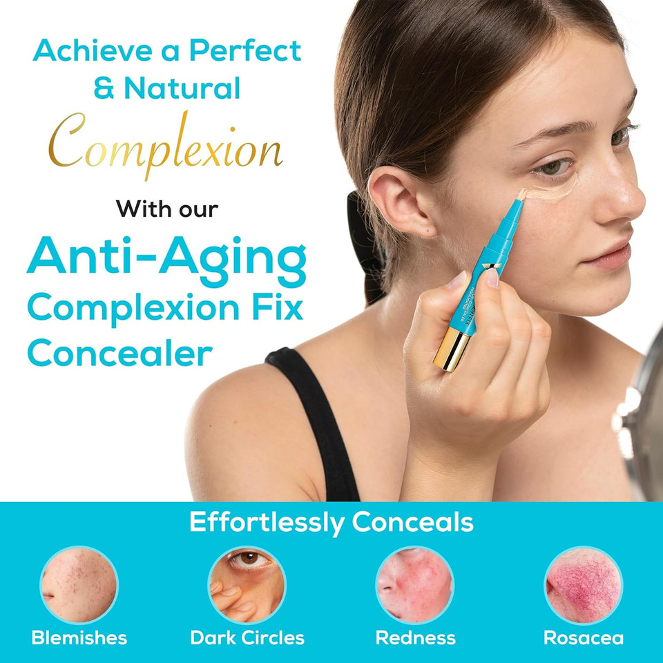 Veil Cosmetics - Complexion Fix Concealer - Liquid Concealer For Under Eye + Dark Circles - Highlight, Contour, Correct - Anti-Aging - Vegan Makeup Pen - Hydrating Lightweight (3N Medium Neutral)