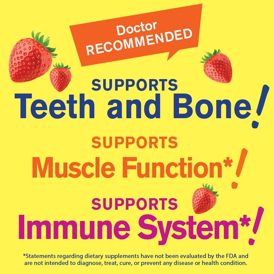 Vitamin D3 5000 Iu (125 Mcg) Extra Strenght Gummies -For Bone Health, Immune Booster, Bone And Teeth Support -Non Gmo, Gluten Free, Nut Free, Vegetarian -Strawberry Flavor -60 Gummies