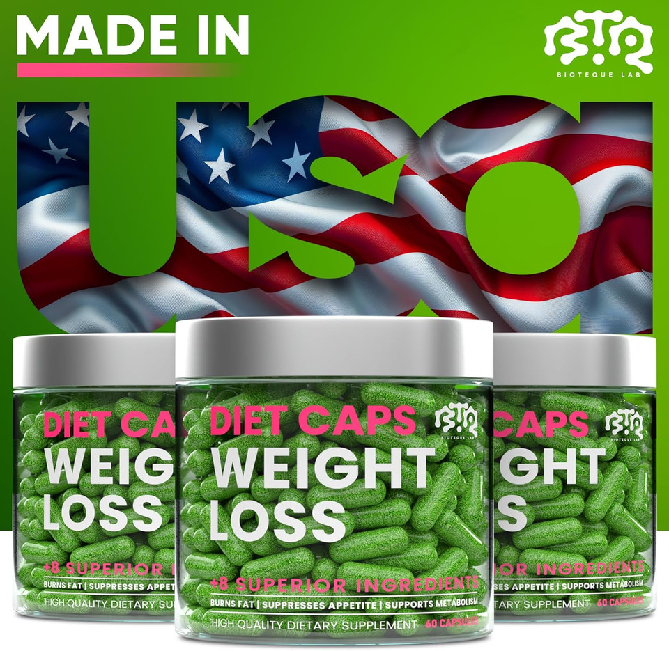 Weight Loss Diet Capsules, Natural Appetite Suppressant, Day & Night Fat Burner For Women & Men With Apple Cider, Green Coffee Bean Extract, Metabolism Booster Supplement - 60 Pills