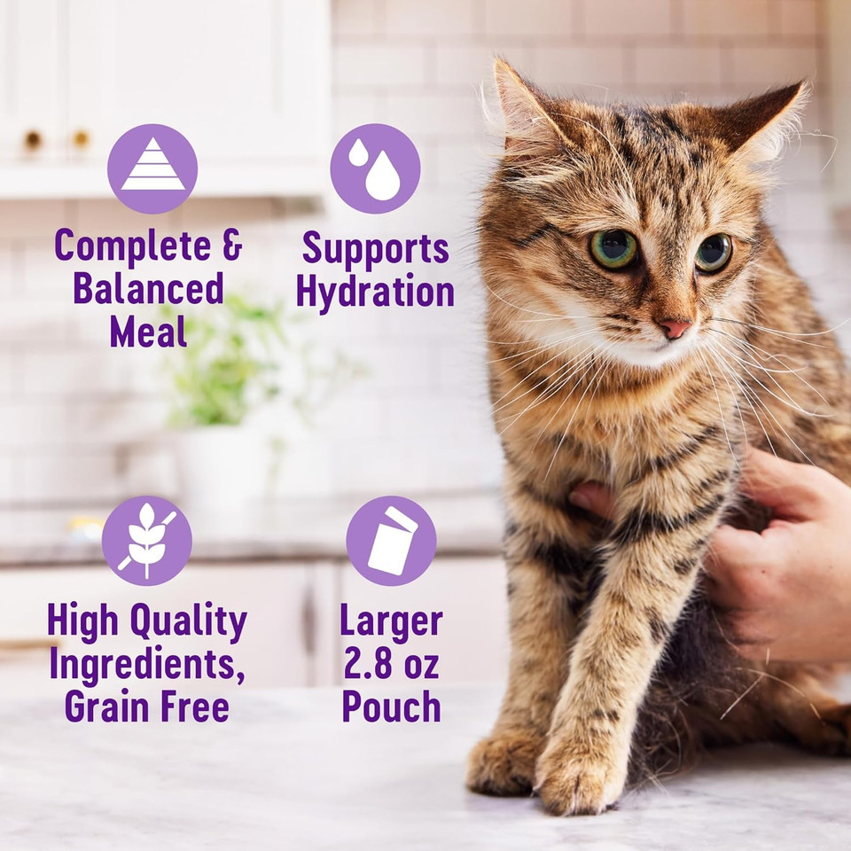 Wellness Appetizing Entrées Flaked Adult Wet Cat Food, Natural, Protein-Rich, Grain Free, 2.8 Ounce Pouch, 8 Pack (Tuna Recipe)