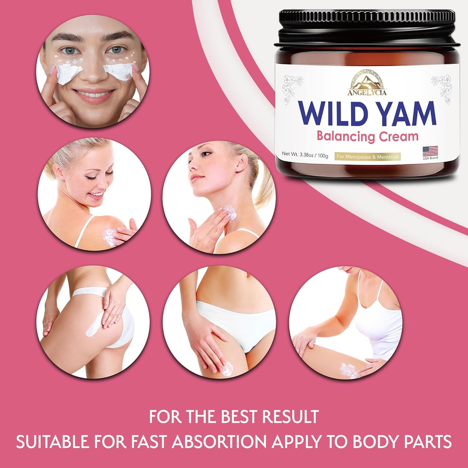 Wild Yam Cream For Hormone Balance | Hormone Balance For Women | Estrogen Cream | 100% Pure Organic | Organic For Pms | Perimenopause & Menopause Support | All Skins