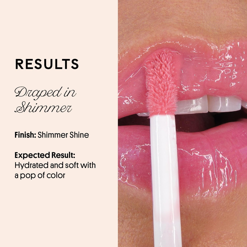 Winky Lux Very There Lip Oil, Hydrating Baby Pink Tint With Jojoba Oil, Non-Sticky Glossy Lip Oil, Tinted Pink Gloss For Juicy Lip, Passion