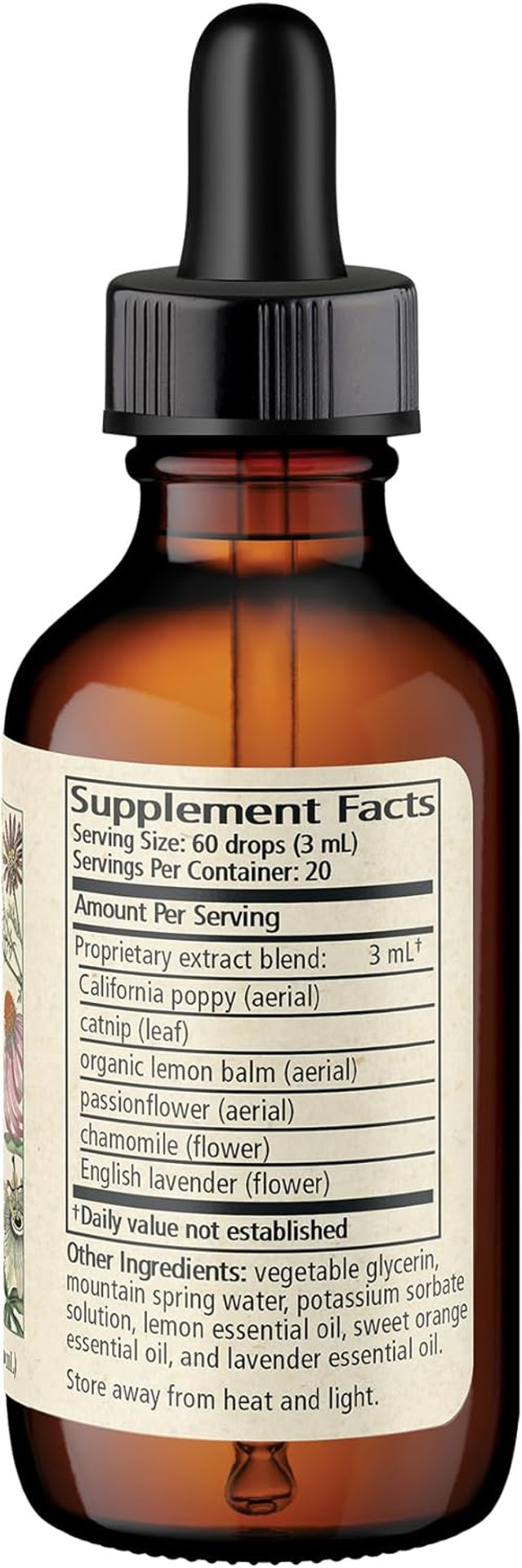 Wise Woman Herbals  Herbal Zen Prev Kalmerite Glycerite, Alcohol-Free Botanical Blend, 2 Fl Oz, All-Natural Mood Support For Relaxation, Emotional Well-Being & Inner Calm