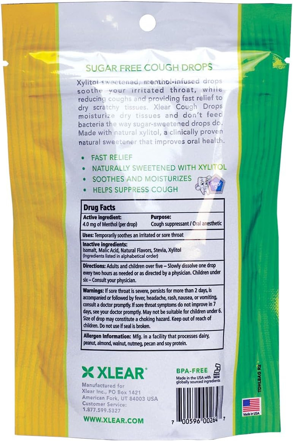 Xlear Xylitol Sugar-Free Cough Drops For Adults And Kids, Sugarless Dry Mouth Lozenges For Sore Throat Relief, Non-Gmo, Gluten-Free, Natural Black Cherry And Honey Lemon, 30 Count Each (Variety Pack)