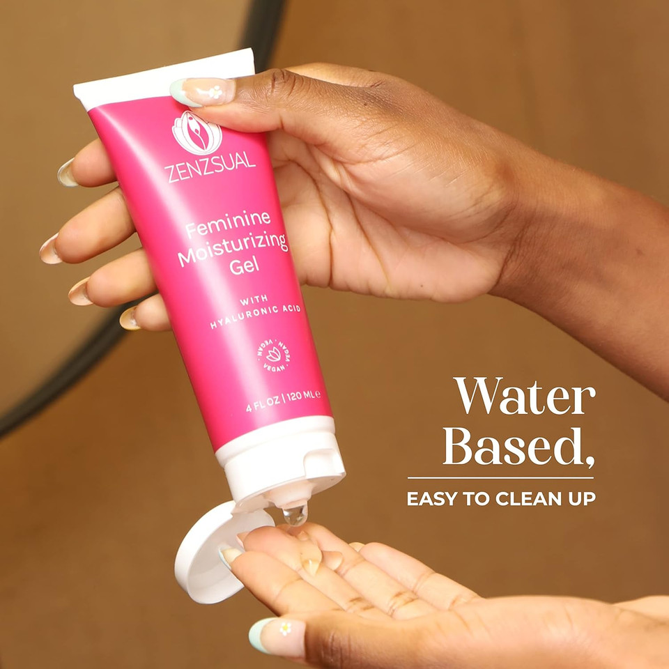 Zensual Feminine Moisturizing Gel - With Hyaluronic Acid, Water Based Vaginal Moisturizer For Dryness, Irritation, Itchiness, Or Discomfort, Fragrance-Free, 100% Vegan, No Parabens, 4Oz (120Ml)