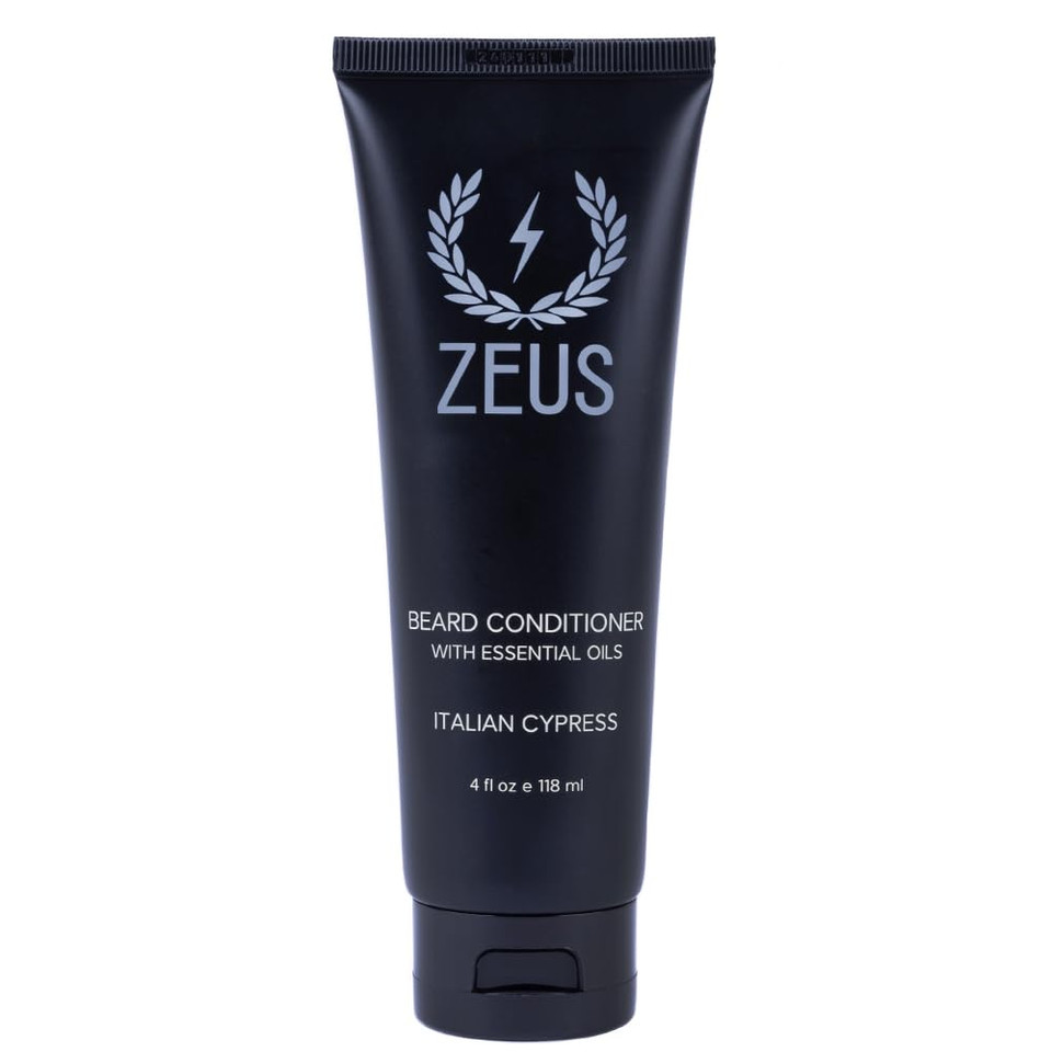Zeus Italian Cypress Beard Conditioner Wash With Essential Oils For Men, Deep Cleansing Hydration For Softer Facial Hair With Avocado, Aloe Vera & Jojoba Oil (Made In Usa) 4 Oz