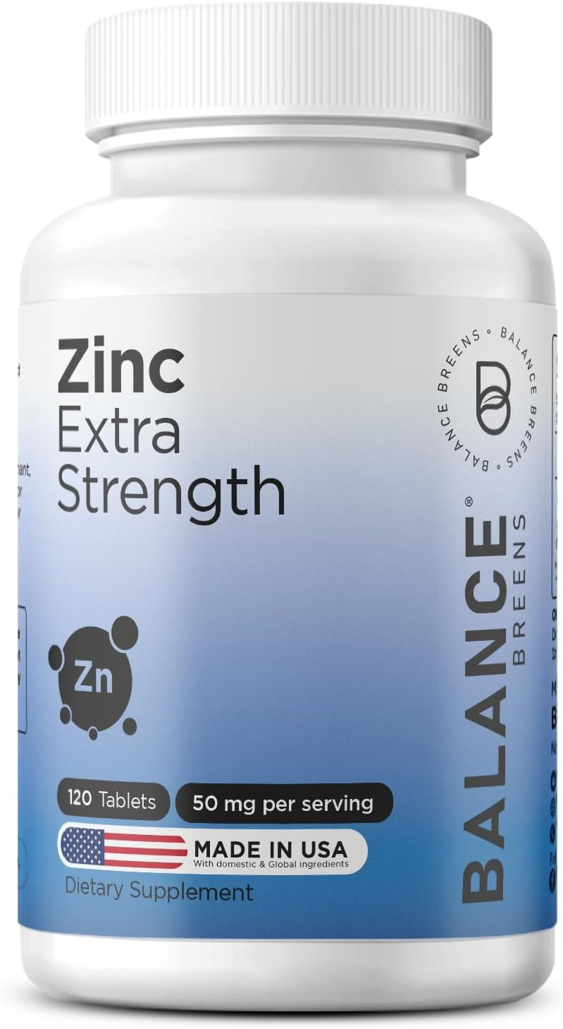 Zinc 50Mg, 120 Vegetarian Tablets - Immune Support, Promotes Skin Health & Wound Healing, Extra Strength, Ultra-Absorbable