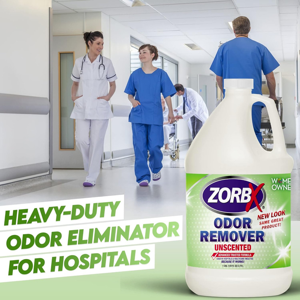 Zorbx Bundle Of Odor Remover Sprays And Refill Solution - Perfect Solution For Funky And Foul Smells - All-Purpose Deodorizer Bundle - Includes 4 Odor Remover Sprays (7.5 Fl Oz) & Gallon (128 Fl Oz)