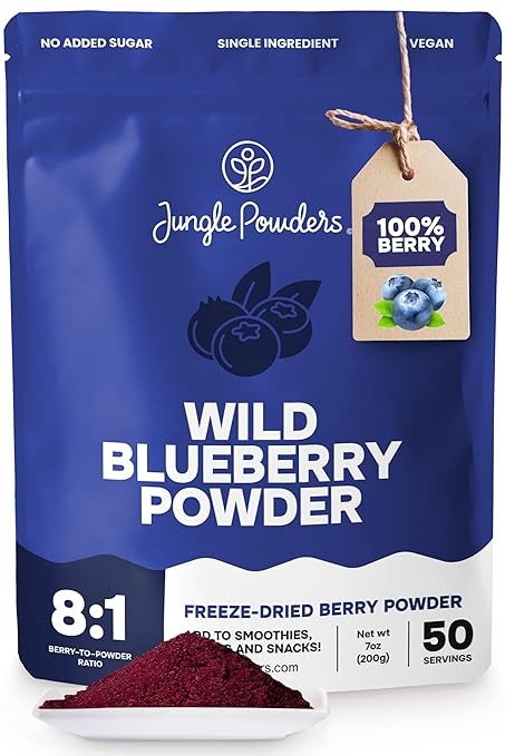 Wild Blueberry Powder Organic  Bag USDA Certified & 3rd Party Lab Tested - Antioxidant Rich Smoothies Freeze Dried Blueberries Organic Blueberry Extract for Baking From Whole Dried Blueberries