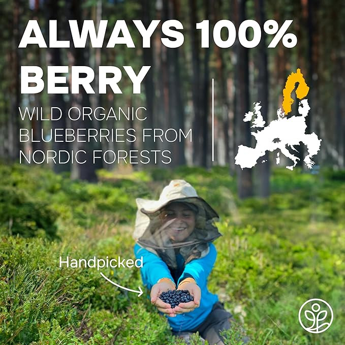 Wild Blueberry Powder Organic  Bag USDA Certified & 3rd Party Lab Tested - Antioxidant Rich Smoothies Freeze Dried Blueberries Organic Blueberry Extract for Baking From Whole Dried Blueberries