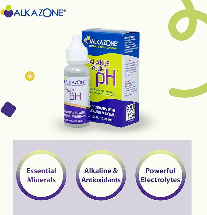 ALKAZONE Balance Your pH Antioxidants Alkaline Mineral Booster & Supplements