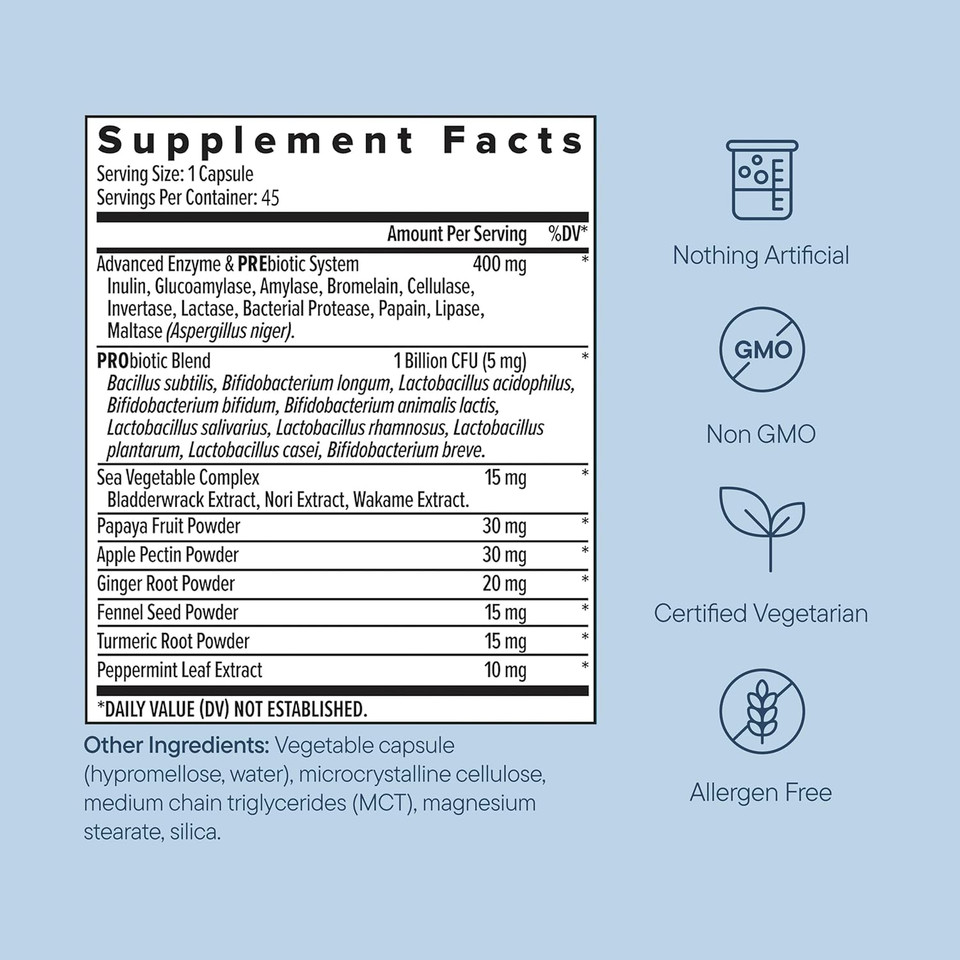 Zenwise Health Digestive Enzymes for Gut Health & Bloating Relief - Multi Enzymes Digestion Supplement with Probiotics, Bromelain & Papaya for Digestive Health Support - Men & Women