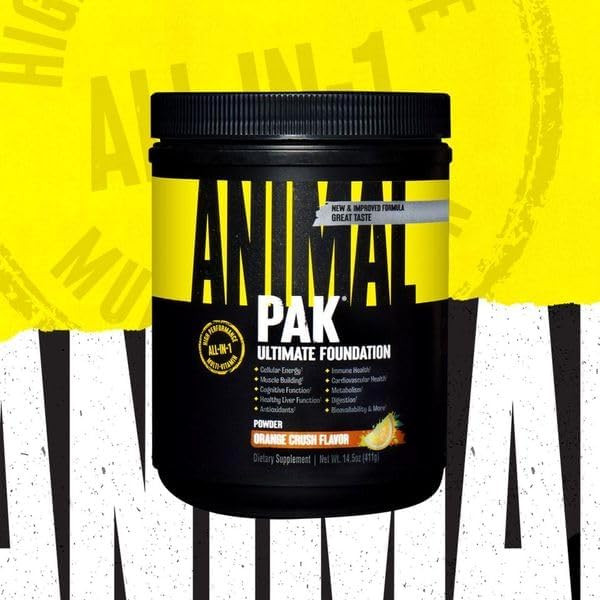 Animal Pak - Convenient All-in-One Vitamin & Supplement Powder - Zinc, Vitamins C, B, D, Amino Acids, Immune Support, Digestive Enzymes, and More - Daily Multivitamin for Women & Men