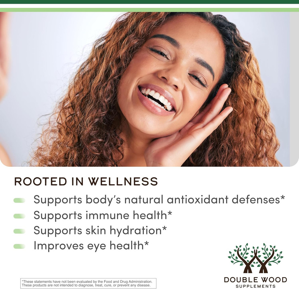 Astaxanthin 12mg Max Strength (Only Patented Astaxanthin (Astrareal) with 70+ Human Clinical Trials - World's Most Studied Brand) Grown, Harvested, and Made in The USA (Astaxantina) by Double Wood