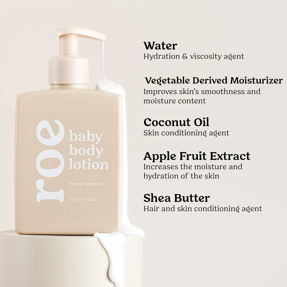 Roe Wellness- Baby Lotion Moisturizer Fragrance-Free | Great For Sensitive Skin Lightweight Moisturizing Lotion | For Babies, Infants, Kids and More