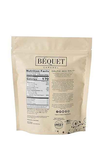 Bequet Caramel Celtic Sea Salt, 17.1 Ounce