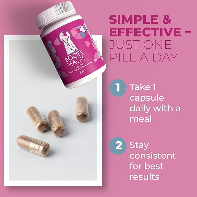 Butt Enhancement Pills - 2 Months Supply of Booty Pills, Bum Pills for Bigger, Rounder, Volumized Butt with Maca Root Extract, Fenugreek Extract