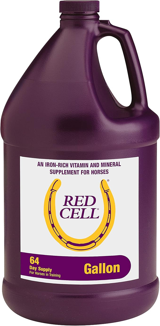 Horse Health Red Cell, Liquid Vitamin-Iron-Mineral Supplement for Horses, Helps Fill Important Nutritional Gaps in Horse's Diet, 1 Gallon, 128 Oz., 64-Day Supply