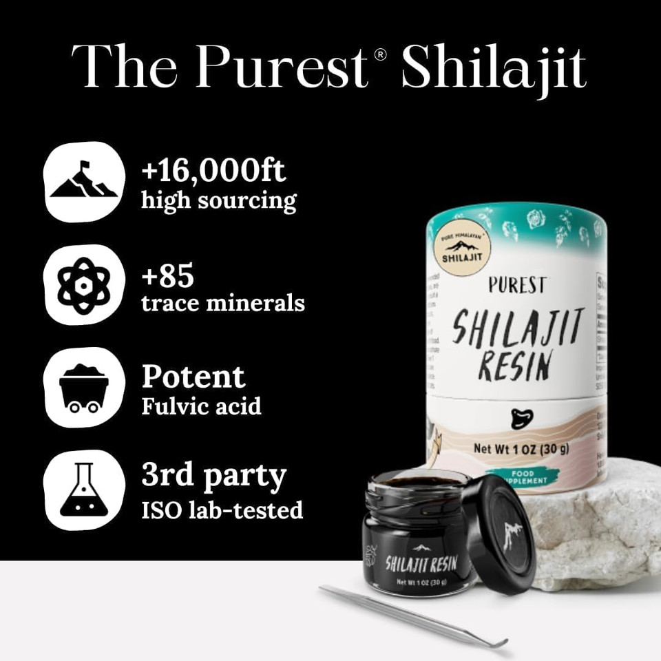 Pure Himalayan Shilajit, High Nutritional Potency, Grade A Shilajit Resin with 85+ Plant-Derived Trace Minerals and Fulvic Acid, Energy & Immune Suport for Men and Women, 3rd Party US Lab Tested
