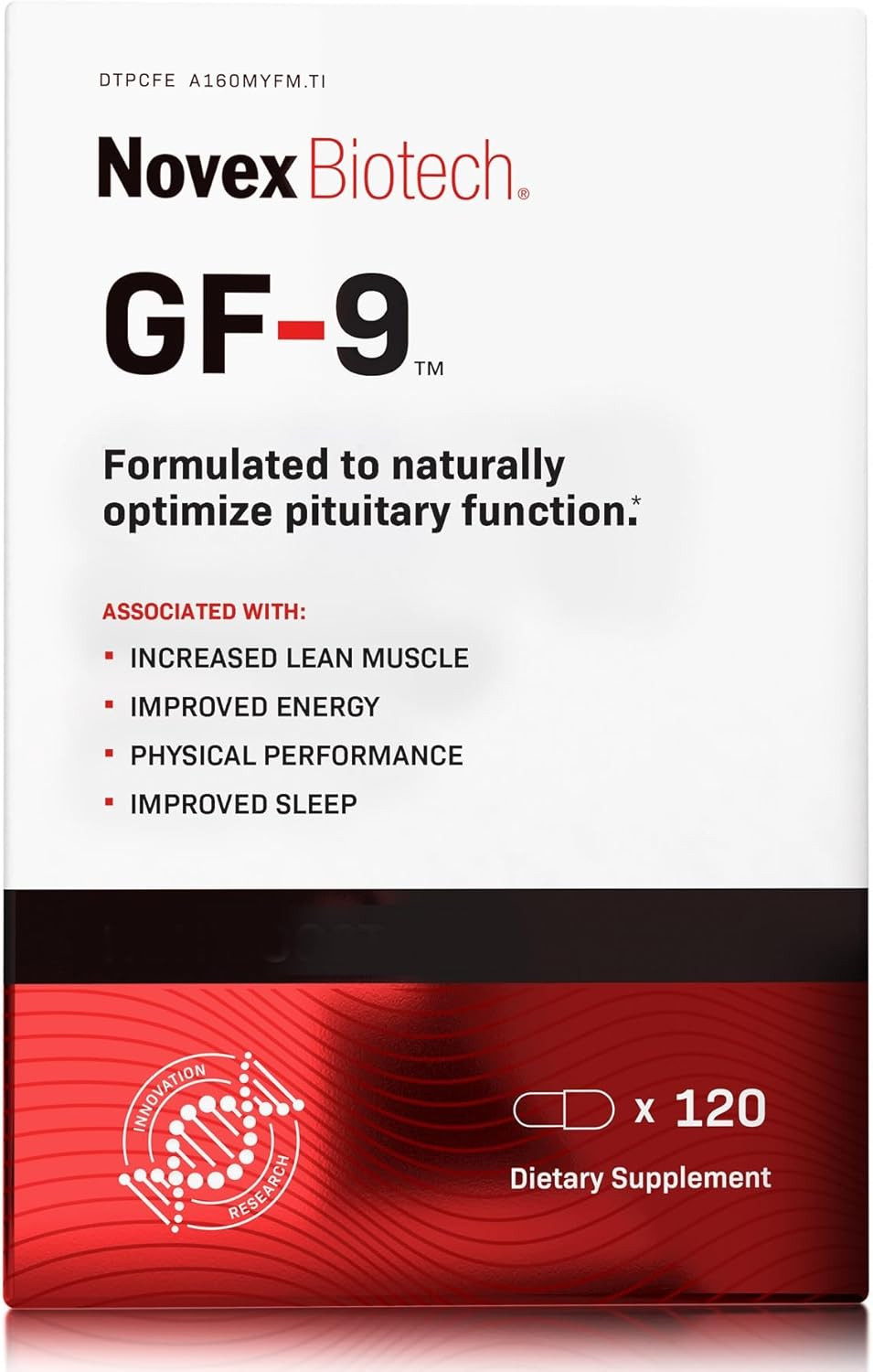 Novex Biotech GF-9 – HGH Boosting Supplement for Men – Workout Complex for Men – Supports Energy, Endurance, Sleep, 120 Ct (30-Day Supply)