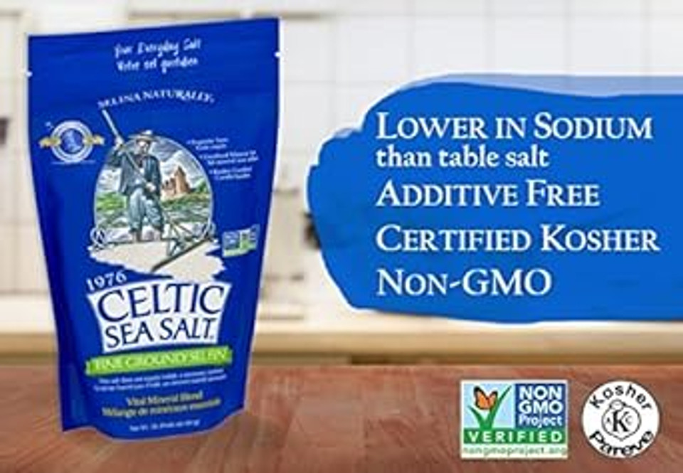 Light Grey Celtic Sea Salt 1 Pound Resealable Bag  Additive-Free, Delicious Sea Salt, Perfect For Cooking, Baking And More - Gluten-Free, Non-Gmo Verified, Kosher And Paleo-Friendly