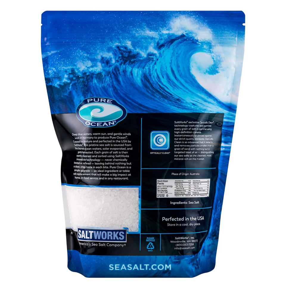 Saltworks Pure Ocean Sea Salt, Coarse Grain, 5 Pound Bag