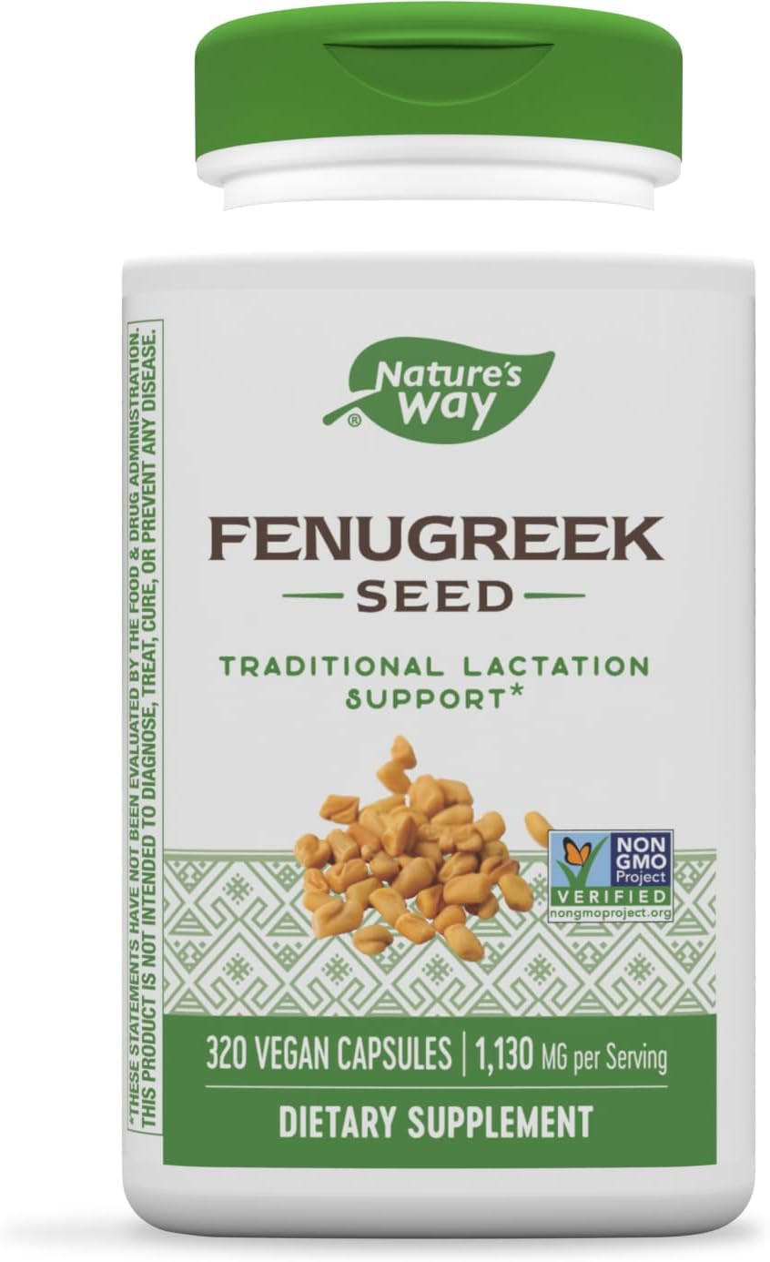Nature'S Way Fenugreek Seed, Traditional Lactation Supplement For Breastfeeding Support*, 1,130 Mg, 320 Vegan Capsules320 Count (Pack Of 1)