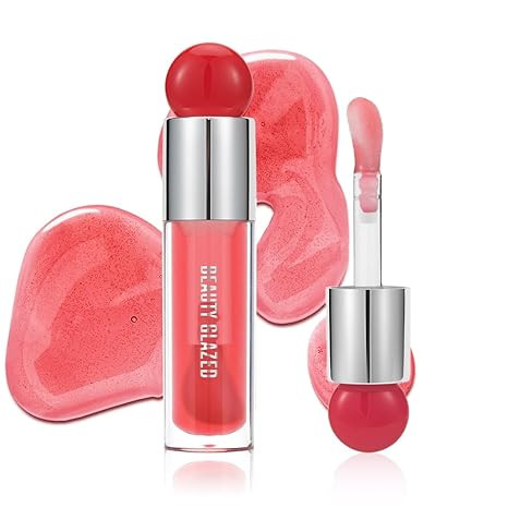 MYUANGO Moisturizing Lip Glow Oil, Hydrating Lip Care Lip Tint, Shiny Lip Glow Vegan Plumping Lip Gloss for Dry Lips (104, Travel Size)