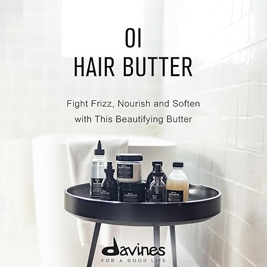 Davines OI Hair Butter, Deeply Nourishing Antioxidant Mask for All Hair Types - Hydrating Treatment Controls Frizz & Adds Instant Shine with Roucou Oil - Restores Softness & Body