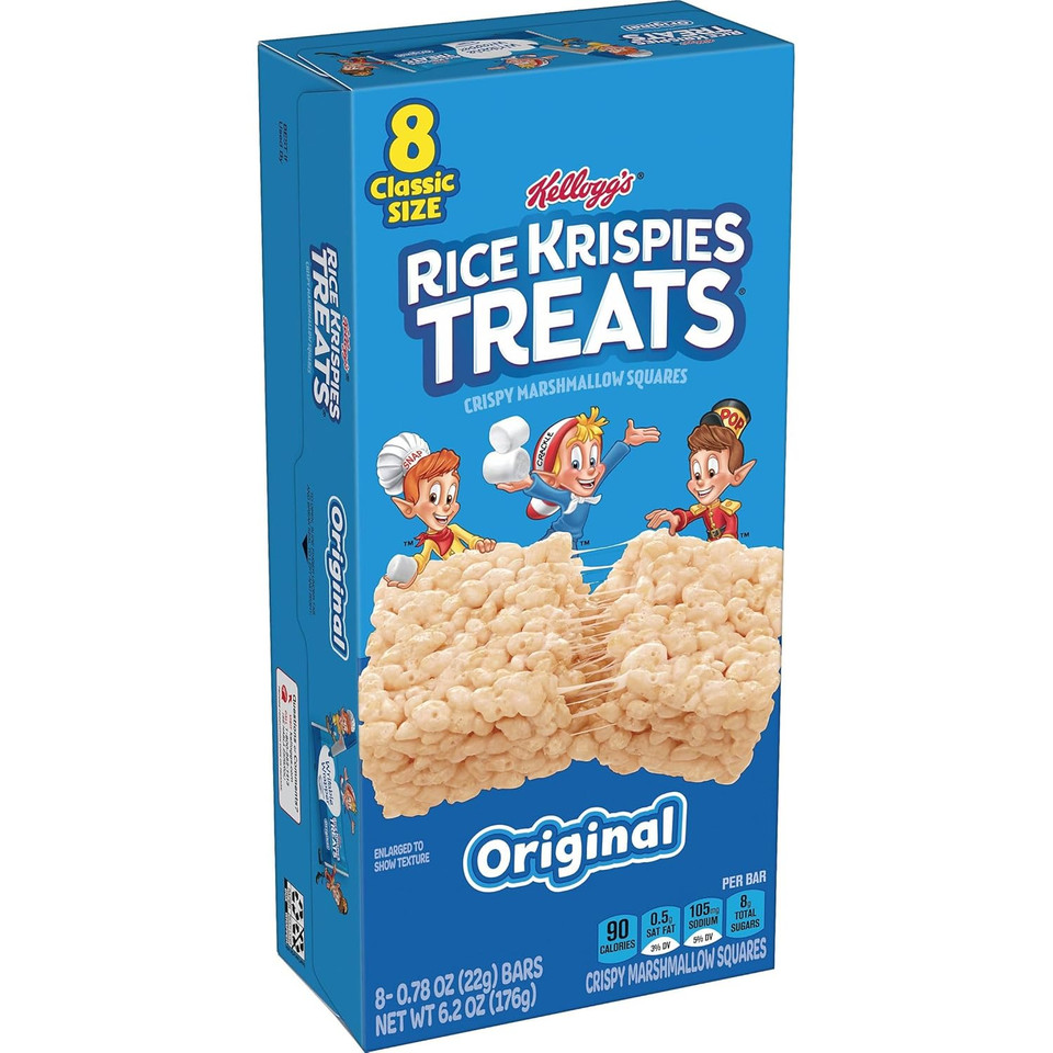 Rice Krispies Treats Crispy Marshmallow Squares, Kids Snacks, Cereal Bars, Original (96 Count)