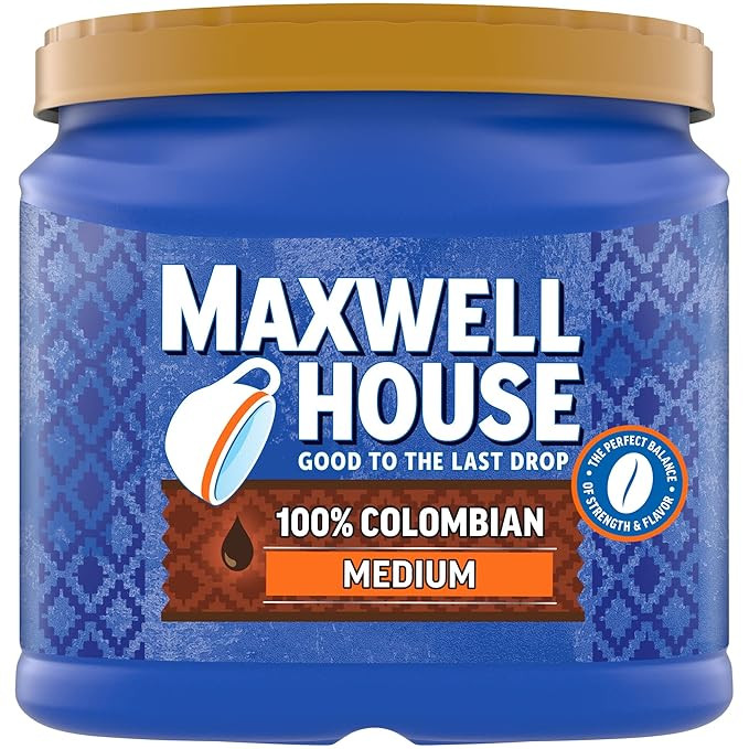 Maxwell House Medium Roast 100% Colombian Ground Coffee, 24.5 oz. Canister