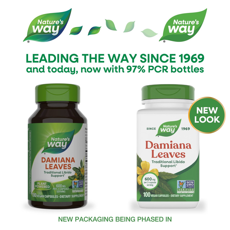Nature's Way, Damiana Leaves, 100 Vegan Capsules (300 mg per Capsule)