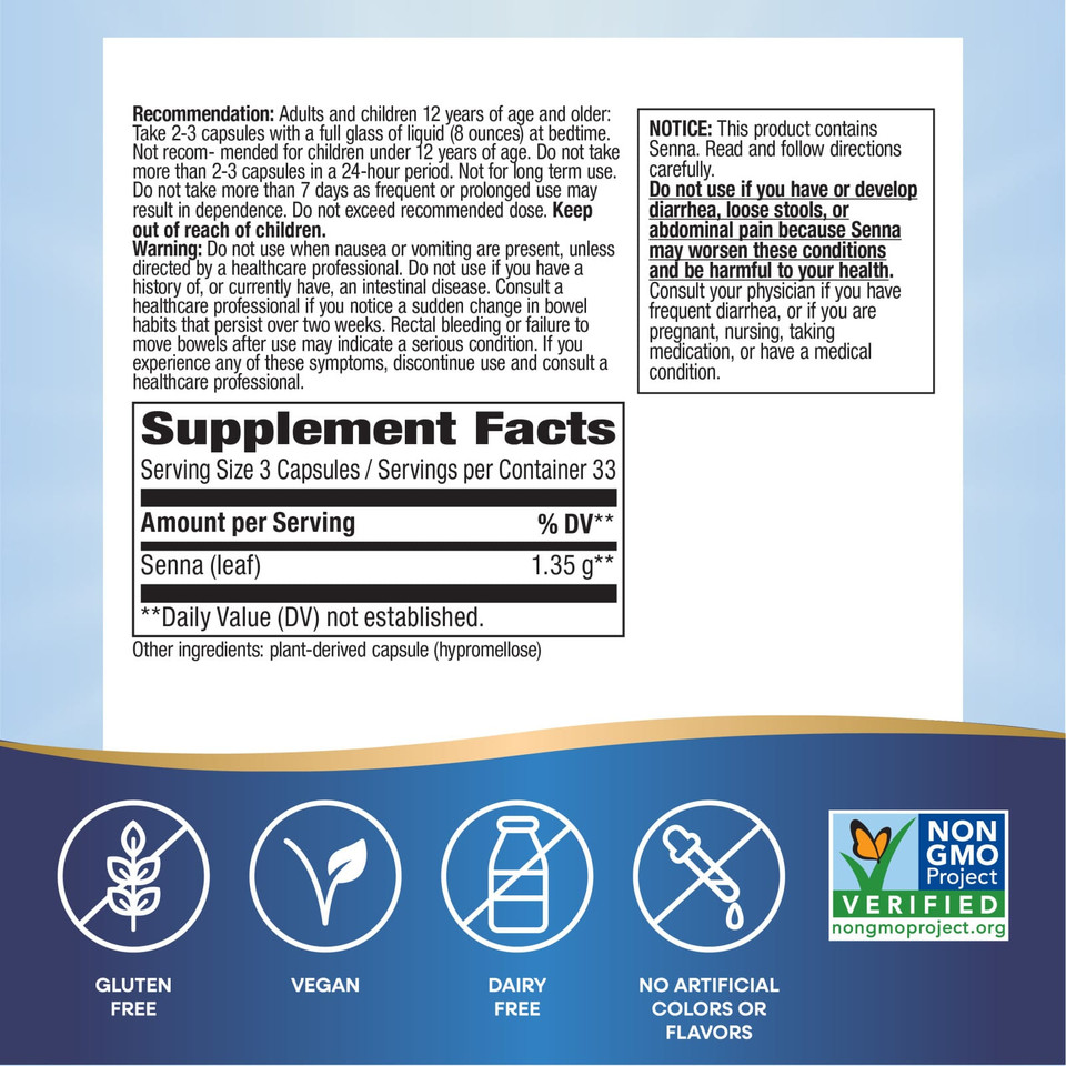 Nature's Way, Senna Leaves, 100 Vegan Capsules (450 mg per Capsule)