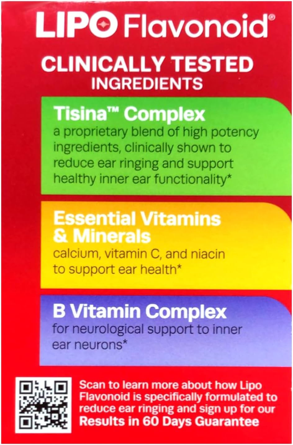 Lipo-Flavonoid Dietary Supplement Caplets for Ear Ringing - 100 Count