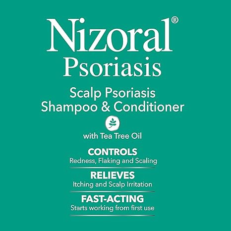 Nizoral Psoriasis Shampoo & Conditioner, 11 Oz, Gentle Scalp Treatment, Relieves Itching and Flaking, Redness and Scaling Effective Scalp Psoriasis Shampoo with Salicylic Acid and Tea Tree Oil