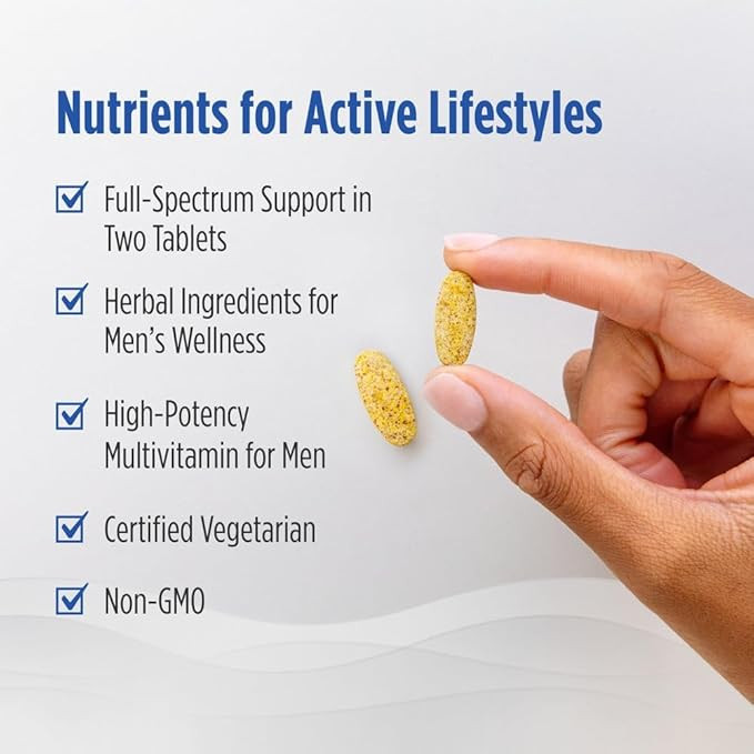 Nordic Naturals Men’s Multivitamin Extra Strength - Bone, Energy, & Blood-Vessel Support - Immunity Supplement - 20 Essential Nutrients - 60 Tablets - 30 Servings
