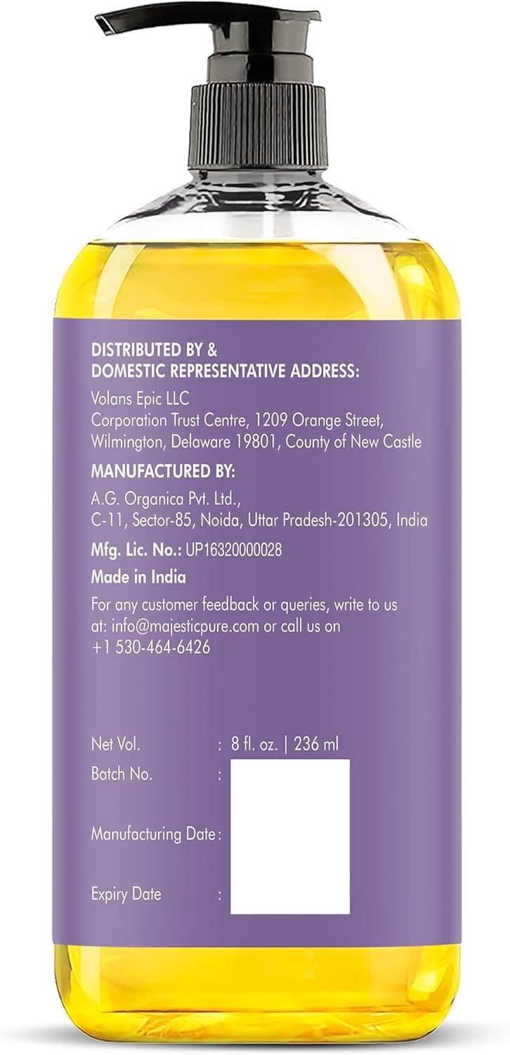 MAJESTIC PURE Lavender Massage Oil for Massage Therapy - Refreshing, and Relaxing - Natural Oils with Lavender Essential Oil - for All Skin Types - Men and Women Massage Lotion - 8 fl oz