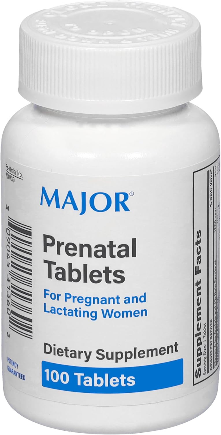 "Major Prenatal Tablets for Pregnant and Lactating Women - Dietary Supplement - 100 Tablets "