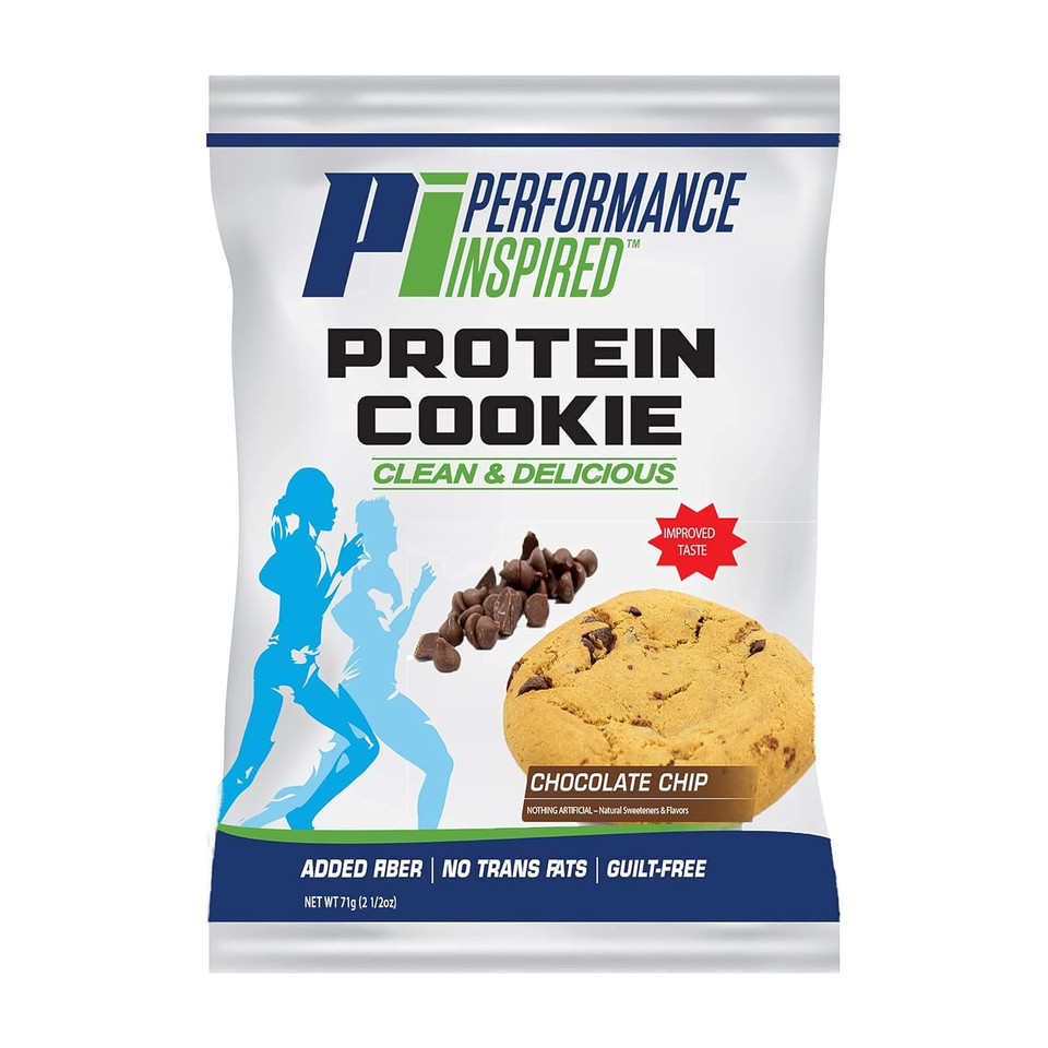 Performance Inspired Nutrition Protein Cookie - Contains: Big 14G Isolate Proteins - 6G Of Fiber - All Natural - Gluten Free - No Artificial Ingredients - Great Tasting Chocolate Chip Flavor - 12 Count