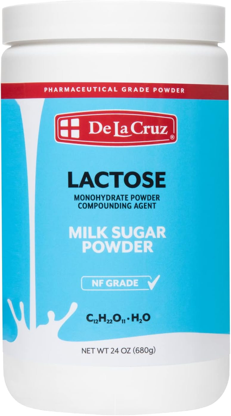 De La Cruz Lactose Powder - Pure Lactose Monohydrate Milk Sugar Nf Grade, 24 Oz