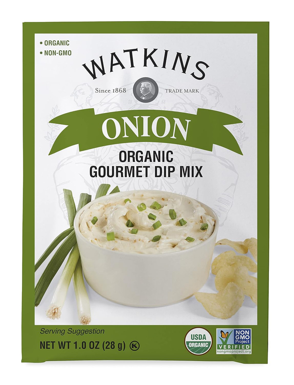 Watkins Organic Gourmet Dip Mix, Onion, 1.0 Oz. Packets, 12-Pack1 Ounce (Pack Of 12)