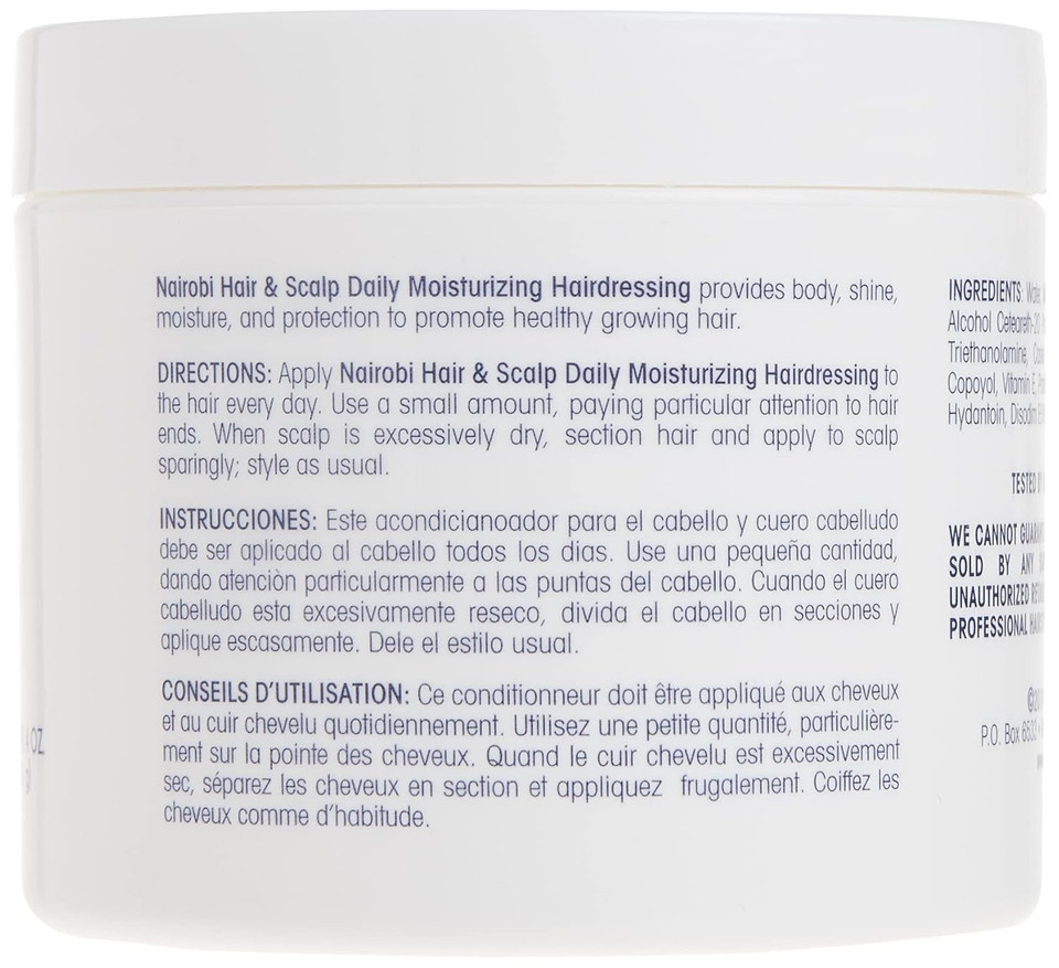 Nairobi Hair & Scalp Daily Moiturizing Hairdressing, 4Oz