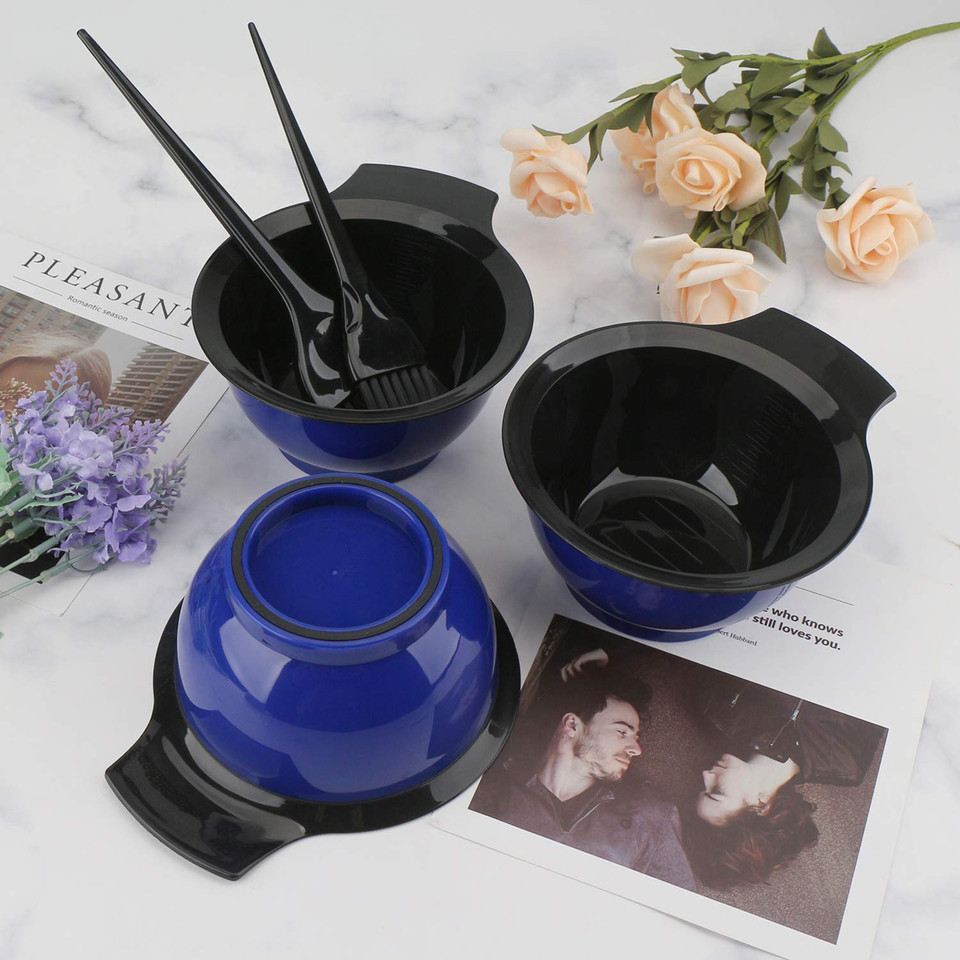 Segbeauty Hair Coloring Mix Bowls, 3Pcs Coloring Mixing Tint Bowl, Plastic Hair Dye Bowls Hair Tint Kit For Hair Color Mix For Barber Hairdresser Salon And Home Use