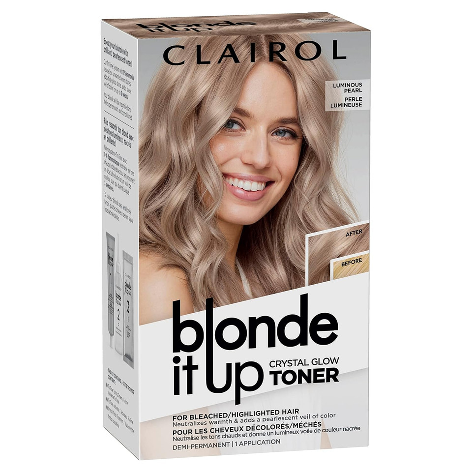 Clairol Blonde It Up Crystal Glow Toners Demi-Permanent Hair Dye, Luminous Pearl Hair Color, Pack Of 1Luminous Pearl