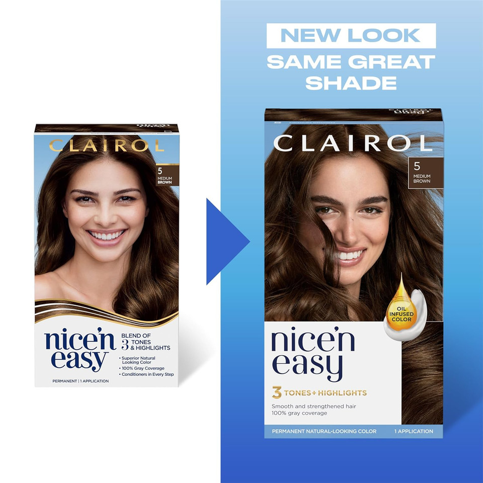 Clairol Nice'N Easy Permanent Hair Dye, 3 Brown Black Hair Color, Pack Of 13 Brown Black1 Count (Pack Of 1)