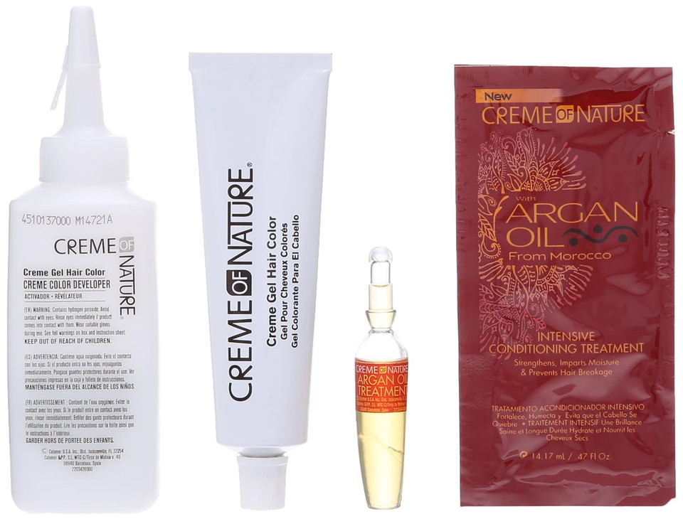 Creme Of Nature Exotic Shine Hair Color With Argan Oil From Morocco, 3.0 Soft Black, 1 Application3.0 Soft Black